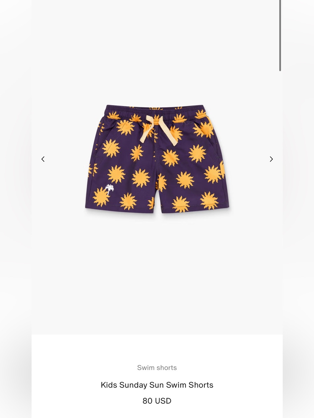 OAS Kids Sun-Print Swim Shorts - Purple & Yellow